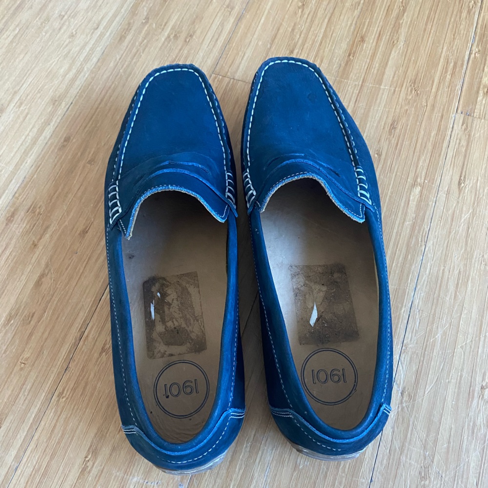 Men’s Blue Suede Loafers, size 10, only worn once